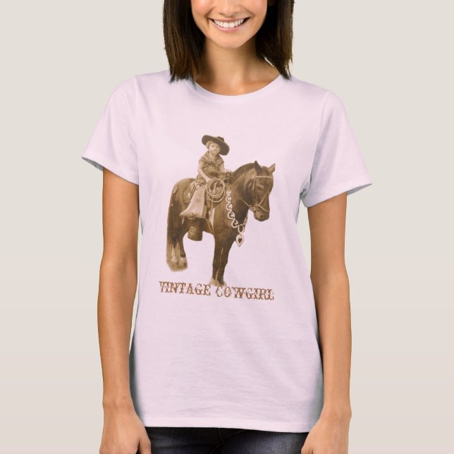 BÄSTA VINTAGECOWGIRLDAMER TEE (Framsida)