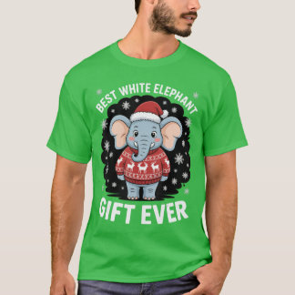 Bästa Vita Elefant Gamer Roligt Julfirande fa T Shirt