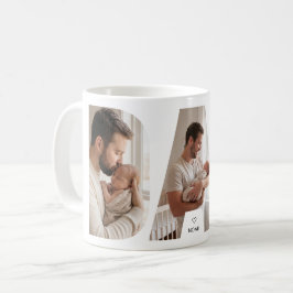 Bästa vita moderna Pappa-fotocollage någonsin Kaffemugg