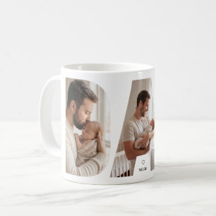 Bästa vita moderna Pappa-fotocollage någonsin Kaffemugg