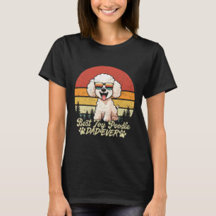 Bästa Vita Toy Poodle Pappa Någonsin Vintage Hund  T Shirt