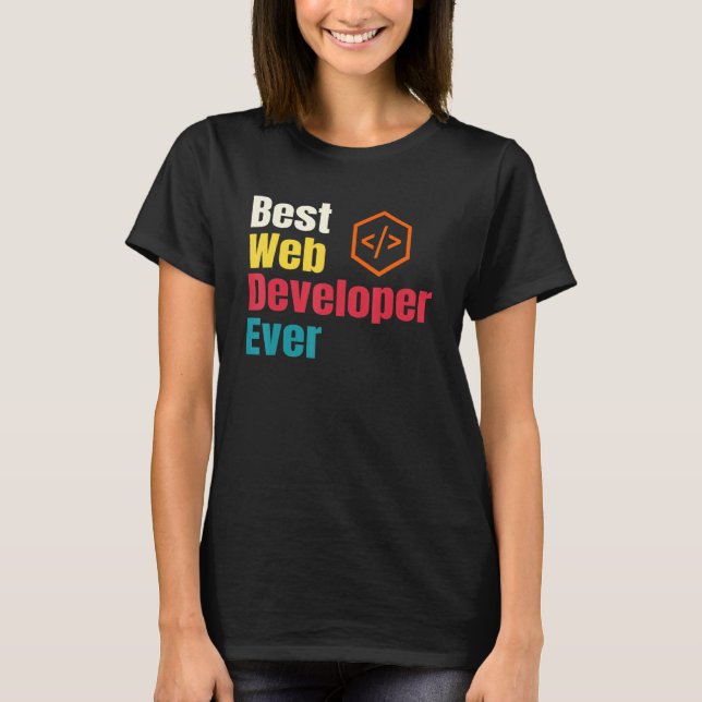 Bästa webbutvecklare Webbplats Programmerare Koder T Shirt (Framsida)