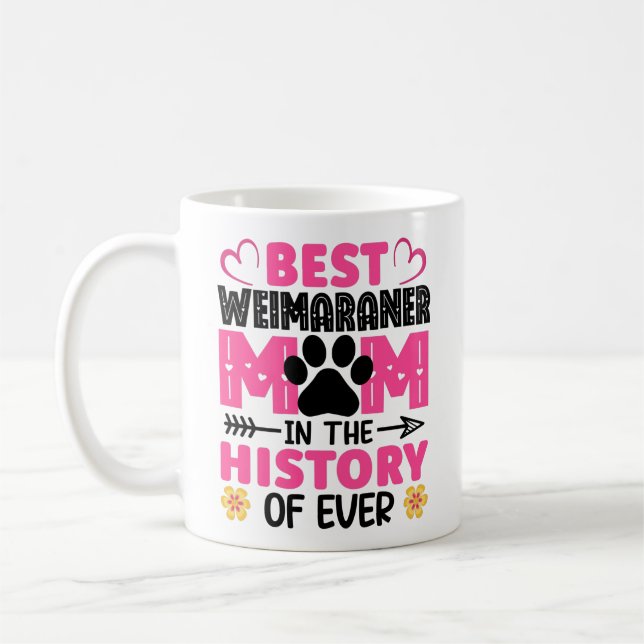 Bästa Weimaraner Mamma i Hund någonsin Kaffemugg (Vänster)