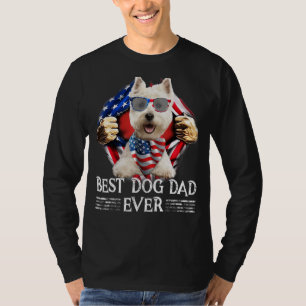 Bästa Westie Pappa någonsin Amerikanska Flagga 4 j T Shirt