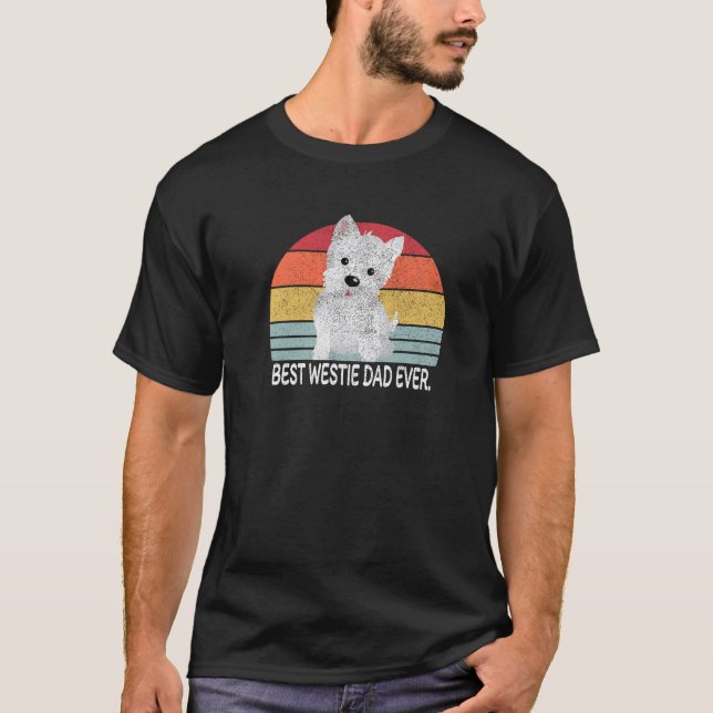 Bästa Westie Pappa någonsin Väster Highland Terrie T Shirt (Framsida)