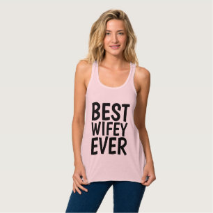 BÄSTA WIFEY WIFE ALDRIG T-shirts Linne Med Racerback