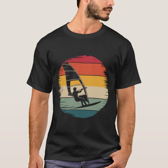 Bästa Windsurfing Art För Män Kvinnor Windsurf Vin T Shirt (Framsida)