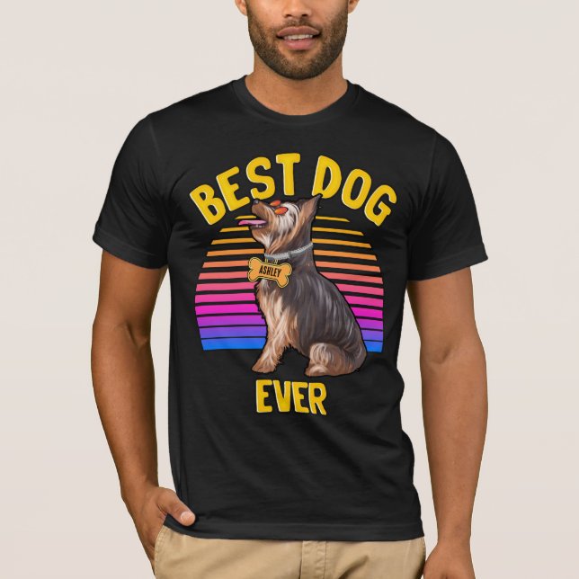 Bästa Yorkshire Terrier Hund Någonsin Retro T Shirt (Framsida)