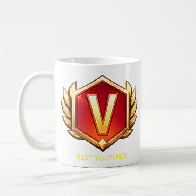 BÄSTA YOUTUBERN V Logo Kaffe kopp (Vänster)