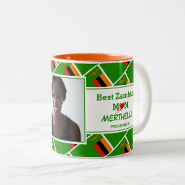 BÄSTA ZAMBIAN MAMMA Personlig ZAMBIA FLAGGA Photo Två-Tonad Mugg