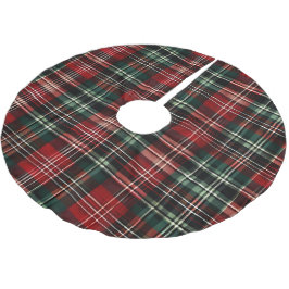 Bastäck över Tartan Julgran Julgransmatta Borstad Polyester