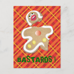 "BASTARDS!" pepparkaksgubbe-kokain humoriserat kor Vykort