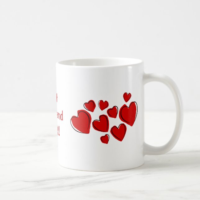 Bäste Boykompis nånsin! Red Sketchy Hearts Mugg (Höger)