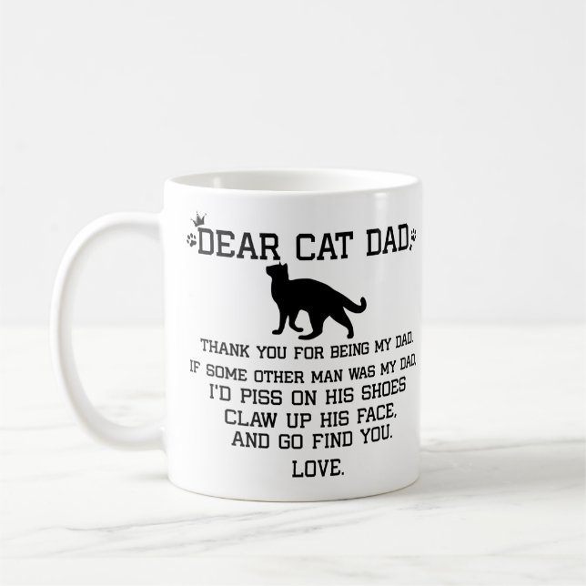 Bäste Cat Pappa fotokollage och kattens namn Kaffemugg (Vänster)