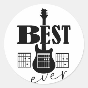 Bäste gitarr pappa någonsin chords Best Rockstar P Runt Klistermärke