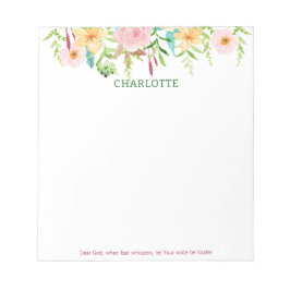 Bäste Gud bönen Vår Blommigt Watercolor Anteckningsblock