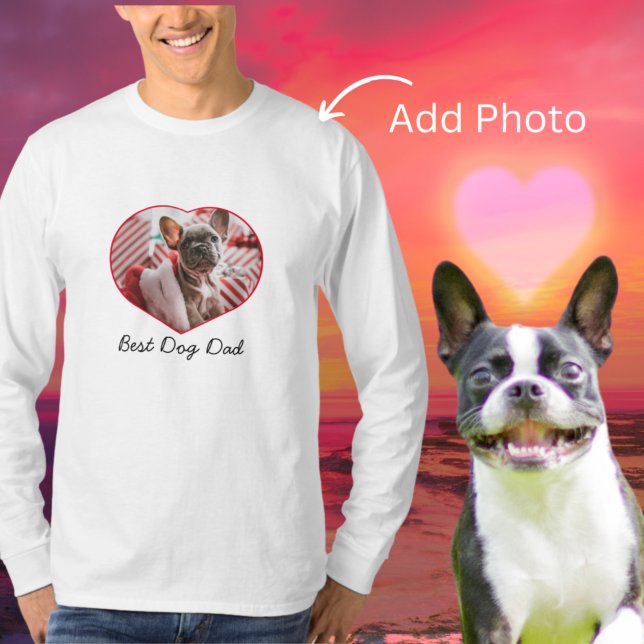 Bäste Hund Pappa, anpassningsbarnas hjärta, foto.  T Shirt (Skapare uppladdad)