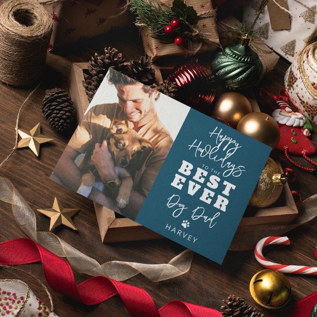Bäste hundpappa någonsin | Foto Julkort (Skapare uppladdad)