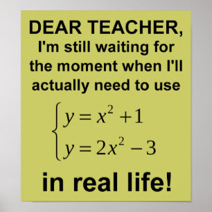 Bäste lärare Real Life Math Funny Poster