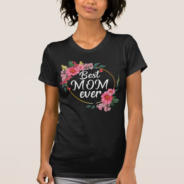 bäste mamma-blomma t shirt (Framsida)