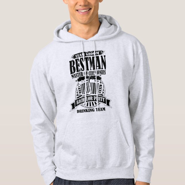 Bäste man Master of Ceremonies Groom Bachelor Part Hoodie (Framsida)