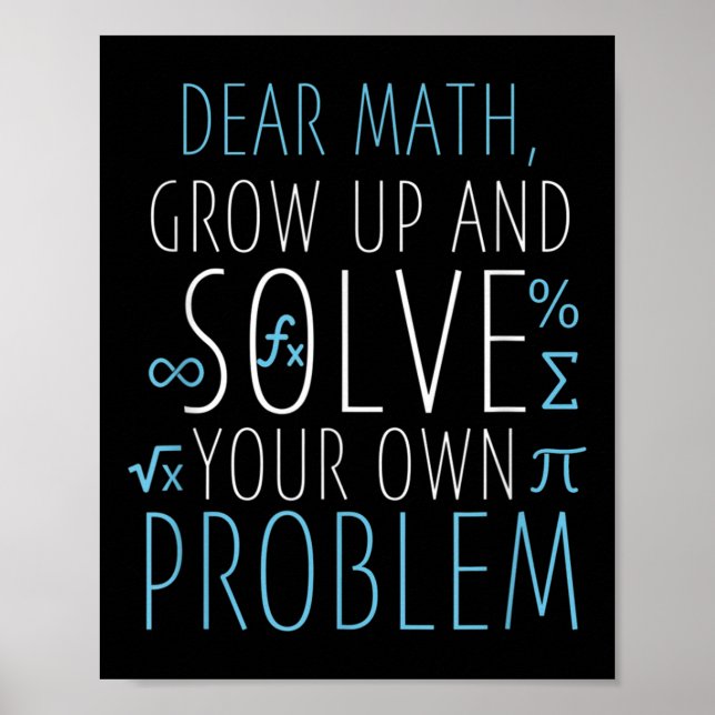 Bäste Math Funny Math Quote Girls Boys Manar Women Poster (Framsidan)