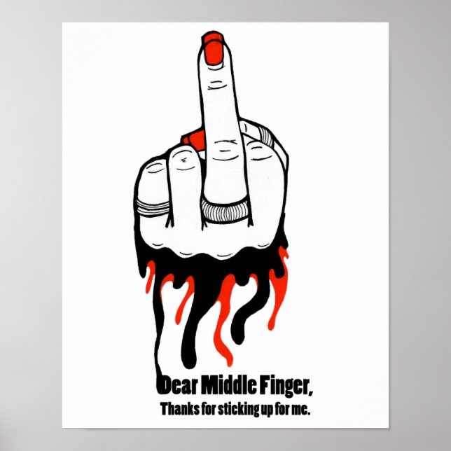 Bäste Mitten Finger Poster (Framsidan)