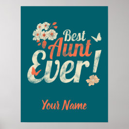 Bäste Moster någonsin Vintage Auntie Birthday Godm Poster