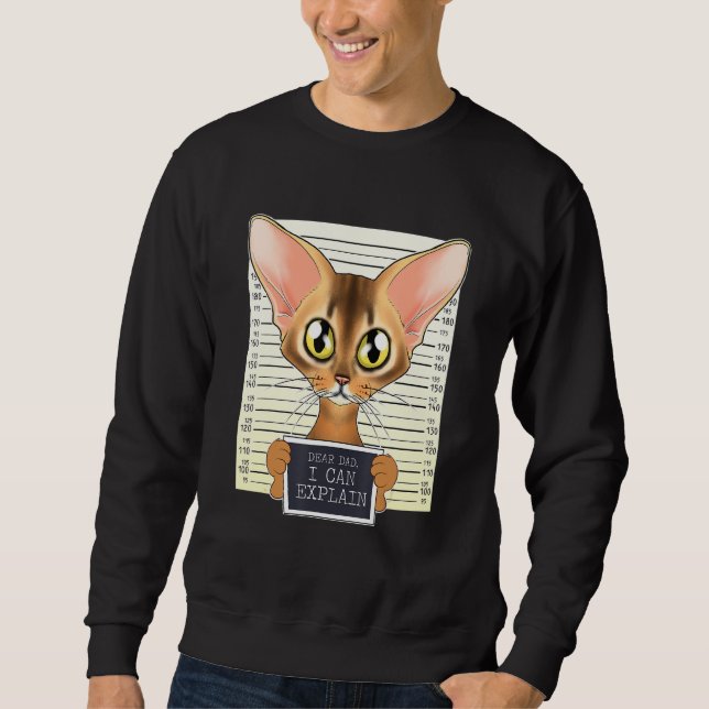 Bäste Pappa I kan förklara att jag Abyssinian Cat  Lång Ärmad Tröja (Framsida)