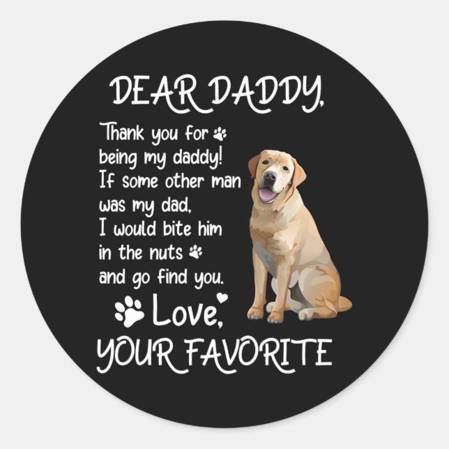 Bäste pappa Labrador Hund Pappa Fars dag Runt Klistermärke (Framsida)