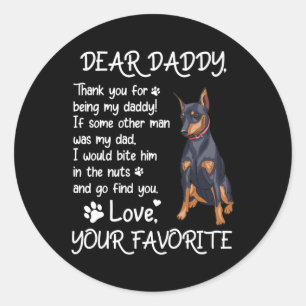 Bäste pappa Miniature Pinscher Hund Pappa Pappor Runt Klistermärke
