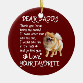 Bäste pappa Pommern Hund Pappa Fars dag Julgransprydnad Keramik