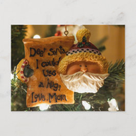 Bäste Santa I kunde Använda A Hug Helg Vykort