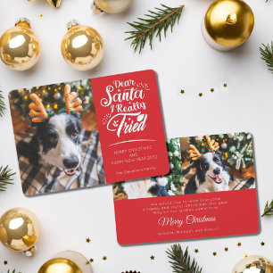 Bäste Santa I provade hund roligt jul-Helgdag Julkort