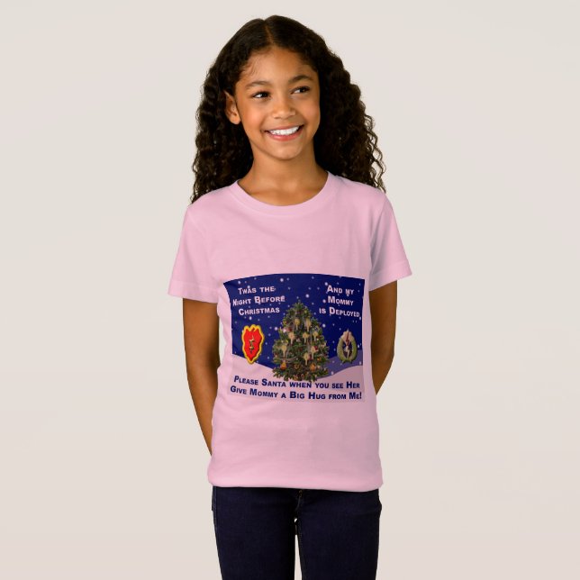 Bäste Santa My Mamma är driftsatt T Shirt (Hel framsida)