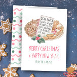 Bäste Santa Tjock Bank Account Slim Body-jul Julkort<br><div class="desc">några helgdag med det här julkortet med en vattenfärg "Kära Santa" brev och en tallrik kakor av gigderbröd. Brev säger: "Jag vill ha ett bankkonto i tjocken och en smal kropp... Blanda inte upp det igen som förra året!" Hälsning och namn kan vara personlig. Art av KL Lagrar.</div>