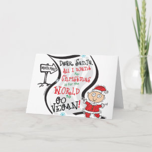 Bäste Santa Vegan-önskan Helgkort