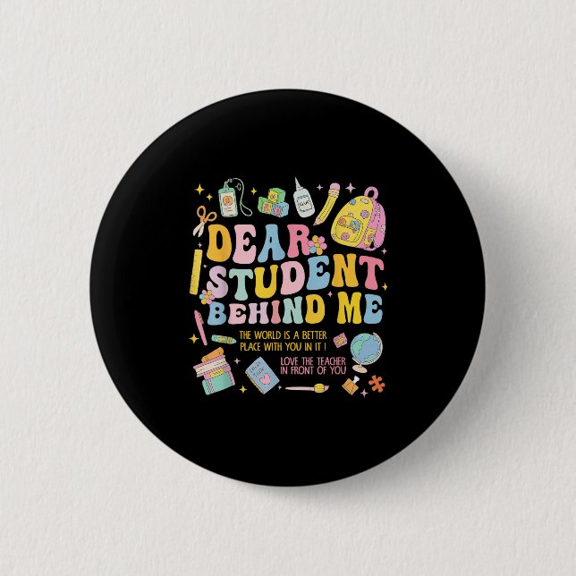 Bäste Student bakom mig Back to school lärarappr Knapp (Framsida)