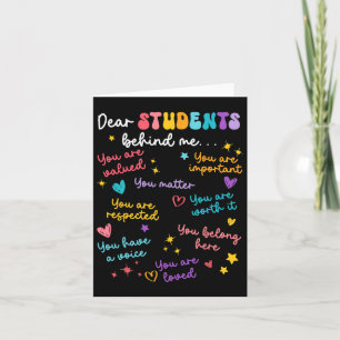 Bäste Student bakom mig Back to school lärarappr Kort