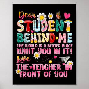 Bäste Student bakom mig Back to school lärarappr Poster