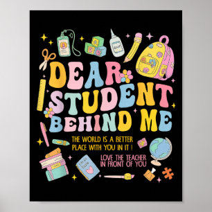 Bäste Student bakom mig Back to school lärarappr Poster