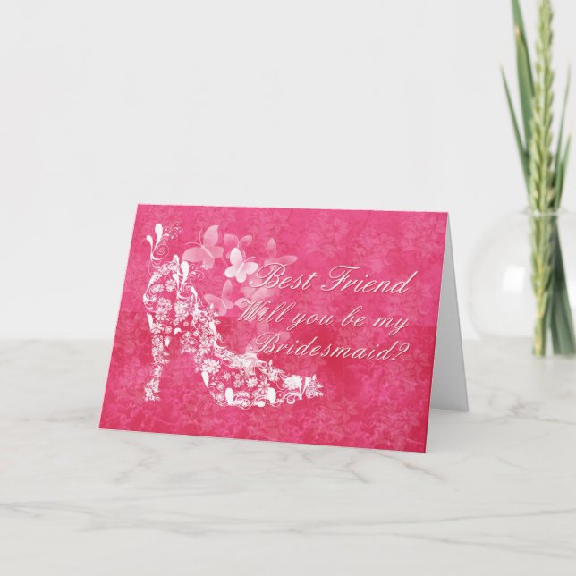 Bäste vän Bridesmaid, blir du min Bridesmaid? Inbjudan (Framsida)
