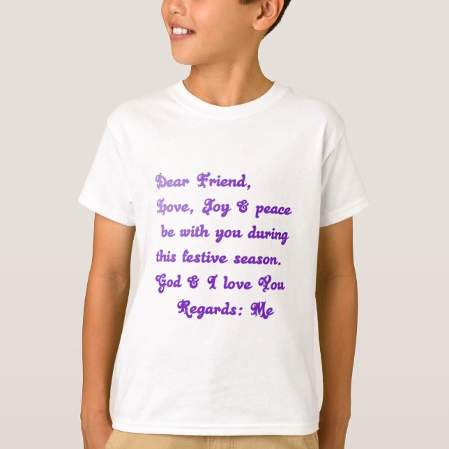"Bäste vän" Festive Season Hälsning Tee Shirt (Framsida)