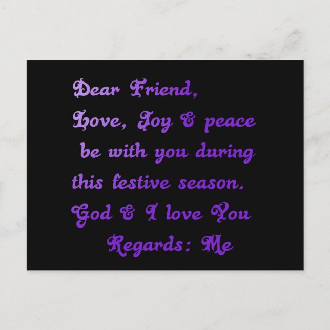 "Bäste vän" Festive Season Hälsning Vykort (Framsida)