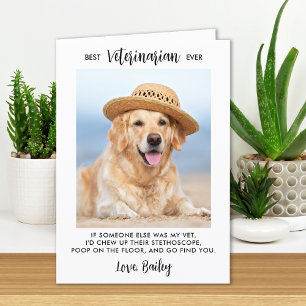 Bäste veterinär någonsin Personlig Hund Pet Photo Tack Kort