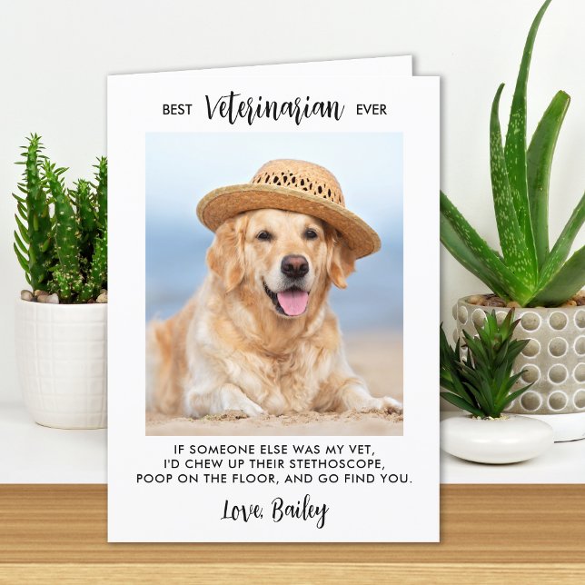 Bäste veterinär någonsin Personlig Hund Pet Photo Tack Kort (Skapare uppladdad)