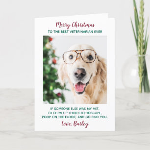 Bäste veterinär någonsin Personlig Pet Photo Helgkort