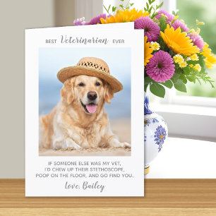 Bäste veterinär någonsin Personlig Pet Photo Tack Kort