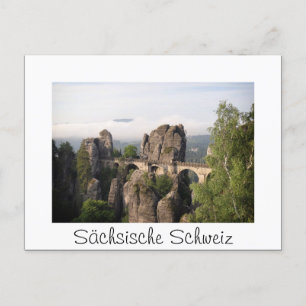 Bastei Bridge i Sächsische Schweiz vita vykort