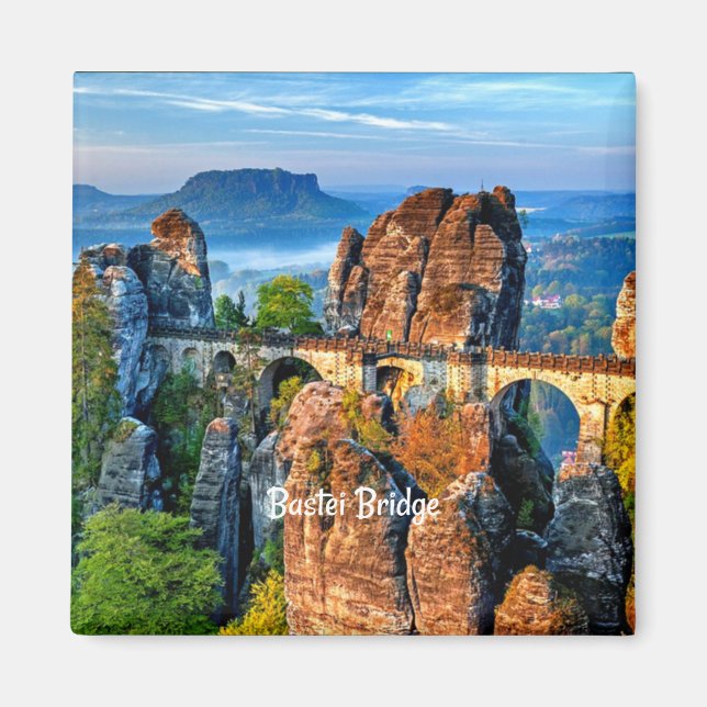Bastei Bridge, Sachsen, Schweiz Magnet (Framsidan)